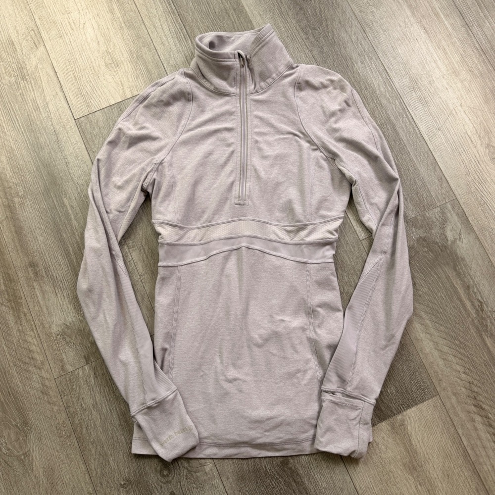 Lululemon Warm Heart Womens 4 Gray 1/2 Zip Pullover Thumbholes